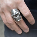 Hinged Jaw Skull Ring // Sterling Silver (Size 8)