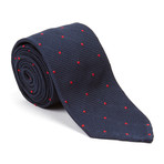 Grenadine Dot Necktie // Navy + Red
