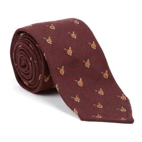 Wool Challis Necktie // Wine Red