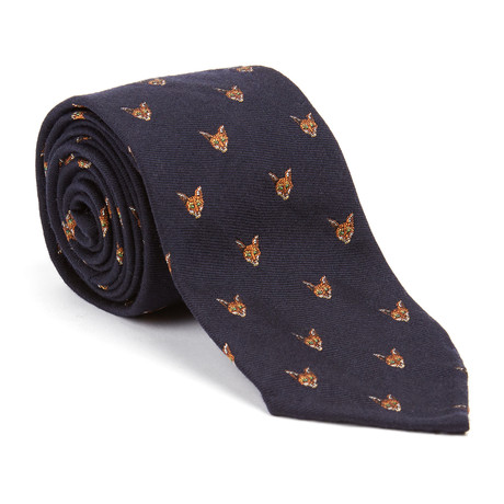 Wool Challis Necktie // Navy