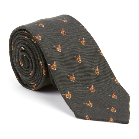 Wool Challis Necktie // Green