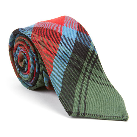 Wool Tartan Necktie // Red + Green