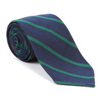 Mogador Necktie // Navy + Green Stripe