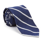 Mogador Necktie // Navy + Silver Stripe