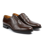 Perforated Cap-Toe Shoe // Dark Brown (US: 8)