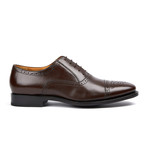 Perforated Cap-Toe Shoe // Dark Brown (US: 9.5)