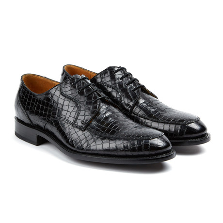 Crocodile Oxford Shoe // Black (US: 7)