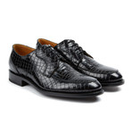 Crocodile Oxford Shoe // Black (US: 10.5)