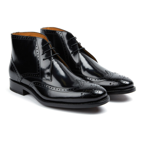 Elegant Wing-Tip Boot // Black (US: 7)