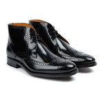 Elegant Wing-Tip Boot // Black (US: 9)