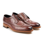 Waxy Leather Wing-Tip Shoe // Purple (US: 10)