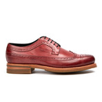 Waxy Leather Wing-Tip Shoe // Wine (US: 7.5)