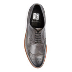 Waxy Leather Wing-Tip Shoe // Grey (US: 10.5)