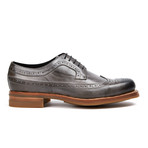 Waxy Leather Wing-Tip Shoe // Grey (US: 9.5)