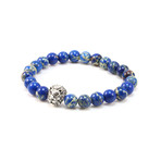 Lion Head Bracelet // Silver + Blue Sediment (7")