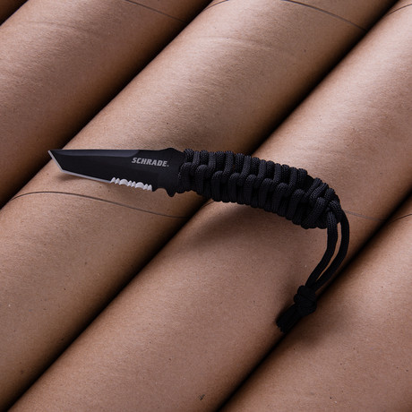 Full Tang Fixed Blade Neck Knife // Partially Serrated