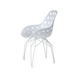 Diamond Dimple Chair // White Shell (Chrome Base)