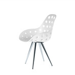 Dimple Angel Contract Chair // White Shell (Chrome Base)