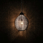 Balloon Style Hanging Lamp // Black + Gold