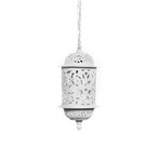 White Lantern Style Hanging Lamp // Small