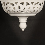 White Lantern Style Hanging Lamp // Small