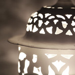 White Lantern Style Hanging Lamp // Small