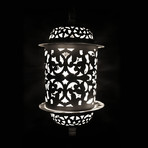 White Lantern Style Hanging Lamp // Small