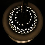 White Lantern Style Hanging Lamp // Small