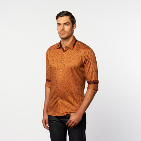 Button-Up Shirt  // Orange Dot (S)