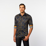Button-Up Shirt // Dark Blue Wave (XS)