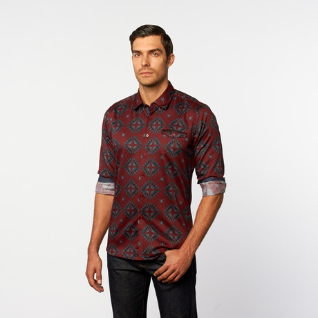 Button-Up Shirt // Red Diamond (XS)