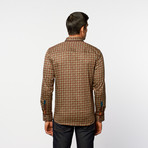 Button-Up Shirt // Brown Grid (L)