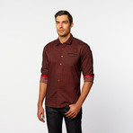 Button-Up Shirt // Red + Black Stripe (S)