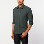 Button-Up Shirt // Green + Purple Check (M)