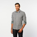 Button-Up Shirt // Dark Green Plaid (M)