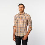 Button-Up Shirt // Orange Plaid (M)