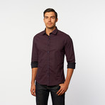 Button-Up Shirt // Burgundy Pattern (M)