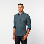 Button-Up Shirt // Teal Pattern (3XL)