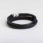 Black Leather Strap // Handmade Sterling Clasp (Small)