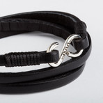 Black Leather Strap // Handmade Sterling Clasp (Small)