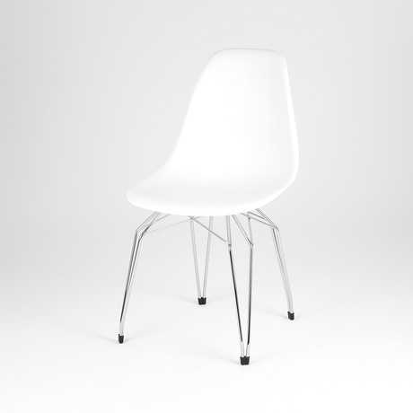 Diamond Chair // Chrome Base (White Shell)