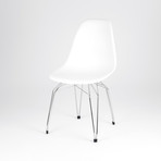 Diamond Chair // Chrome Base (White Shell)