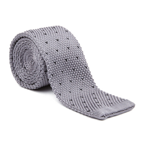 Dots Knit Tie // Grey + Black