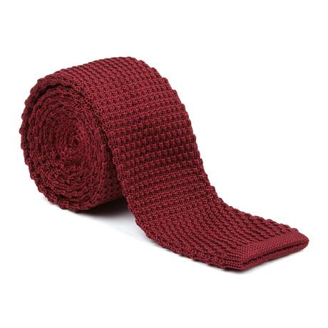 Solid Knit Tie // Maroon