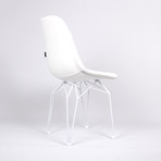 Diamond Chair // White Base // White Wrinkled Italian Leather