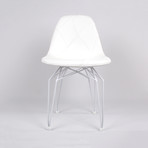 Diamond Chair // White Base // White Wrinkled Italian Leather