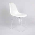 Diamond Chair // White Base // White Wrinkled Italian Leather