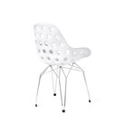 Diamond Dimple Chair // White Shell (Chrome Base)