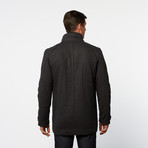 Melton Wool Blend Jacket // Charcoal Multi (M)