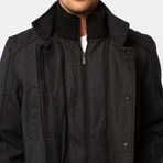 Melton Wool Blend Jacket // Charcoal Multi (M)